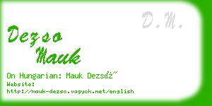 dezso mauk business card